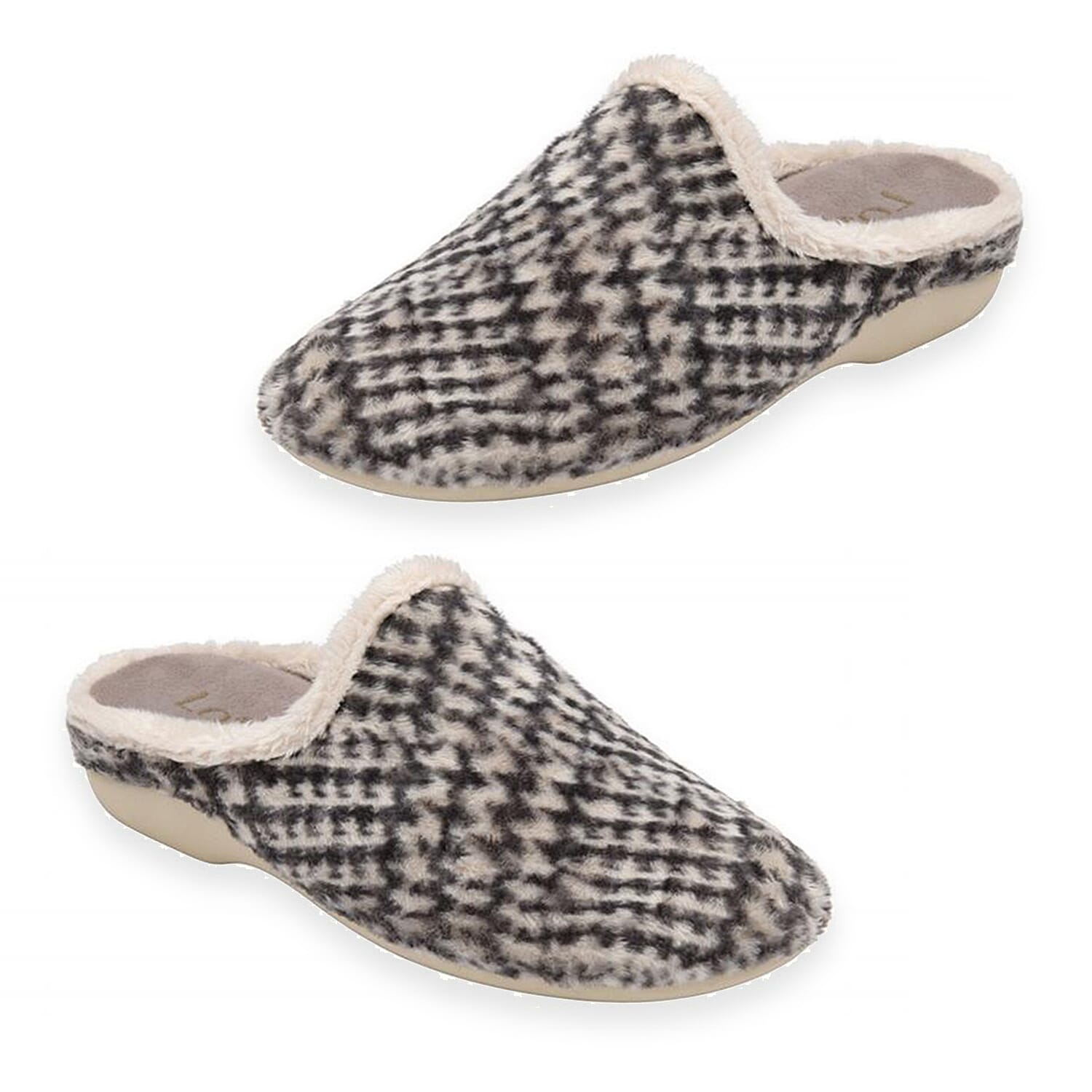 Lotus Hardy Womens Patterned Slip-On Slippers (Size 5) - Khaki