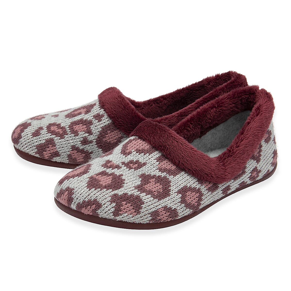 Lotus Feliciana Leopard Print Mule Slippers (Size 3) - Bordo