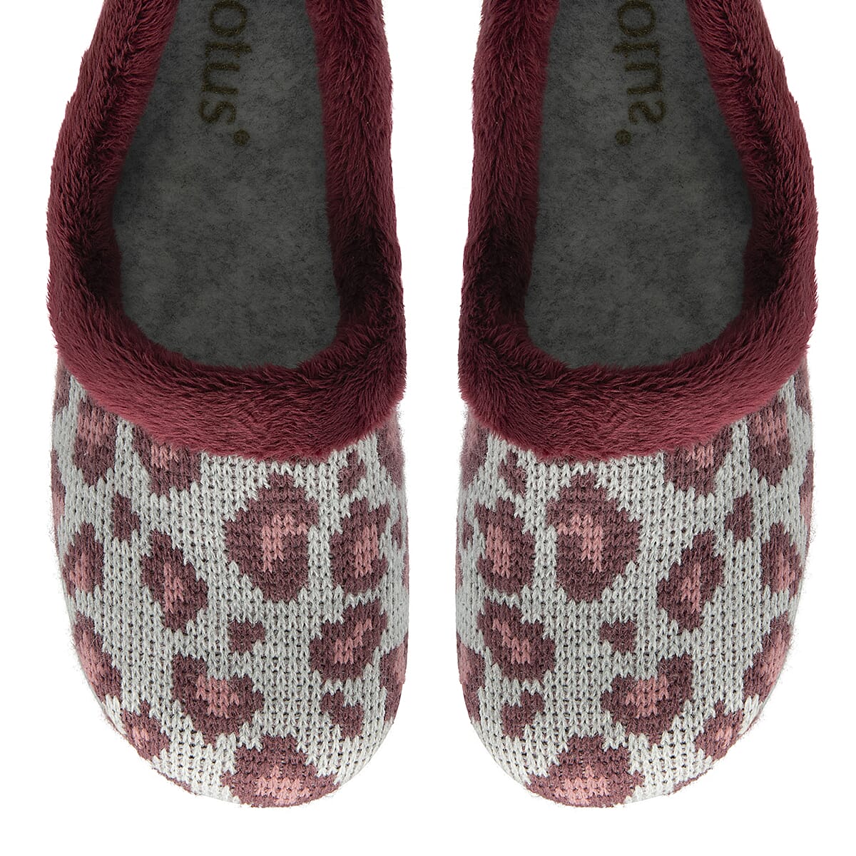 Lotus Feliciana Leopard Print Mule Slippers (Size 3) - Bordo