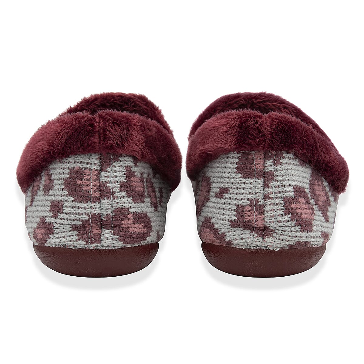 Lotus Feliciana Leopard Print Mule Slippers (Size 3) - Bordo
