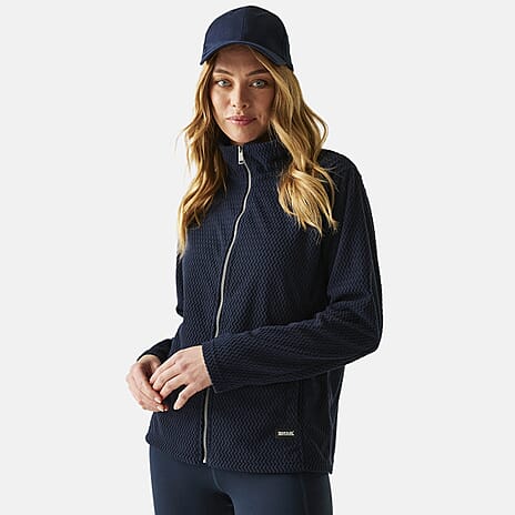 Regatta Womens Textured Full-Zip Fleece (Size 18) - Navy