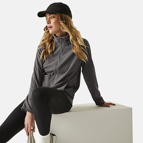 Regatta Womens Textured Full-Zip Fleece (Size 12) - Seed Grey