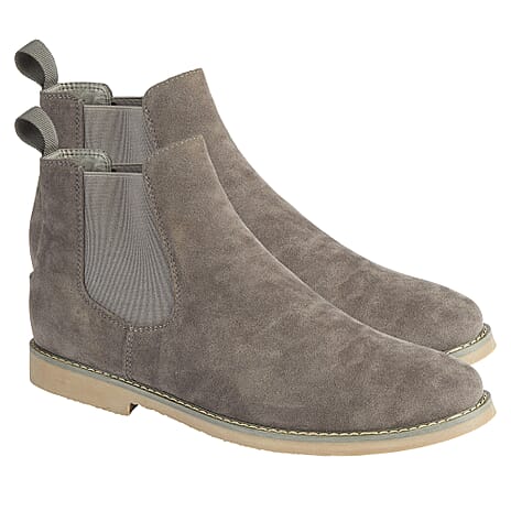 Charles Southwell Mens Suede Feel Chelsea Boots (Size 8) - Grey