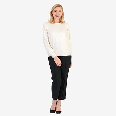 Pure And Natural Super Soft Sparkling Jumper (Size 10) - Ivory