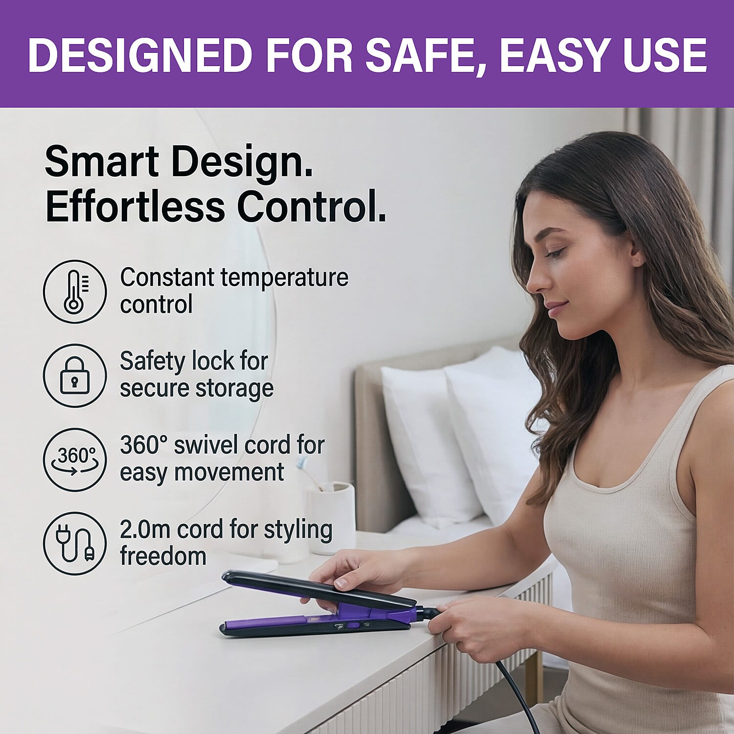 Straight Fix Mini Hair Styler - Black