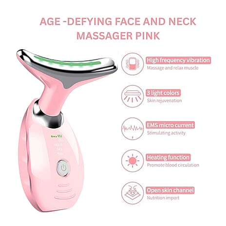 Age-Defying Face And Neck Massager Pink