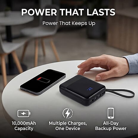 Portable Power Bank (10000mAh) - Black