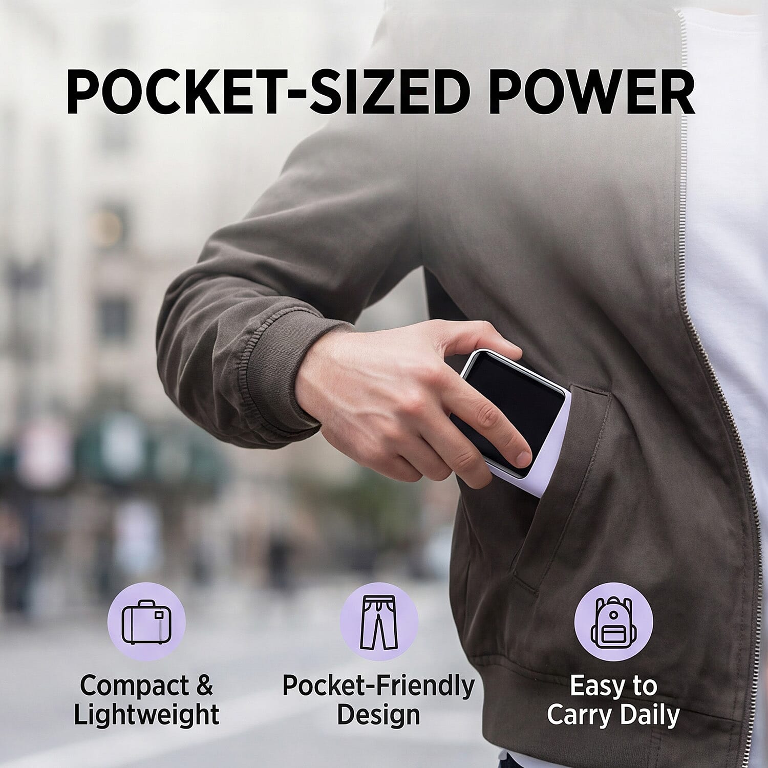 Portable Power Bank (10000mAh) - Purple