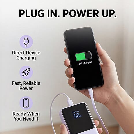 Portable Power Bank (10000mAh) - Purple