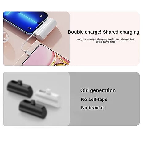 Portable Power Bank (5000mAh) - White