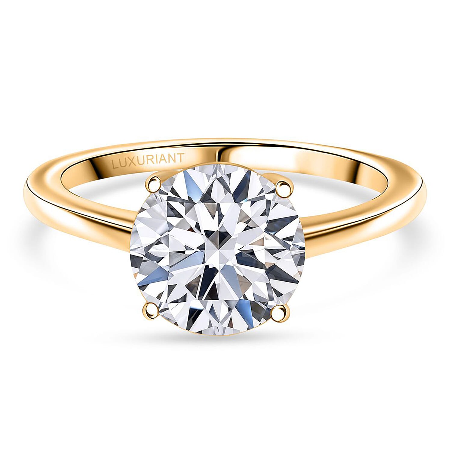 Luxuriant 18K Yellow Gold IGI Certified Lab Grown Diamond (VS-EF) Ring 3.00 Ct.
