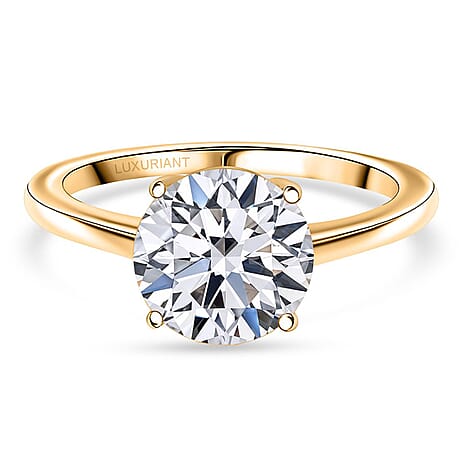 Luxuriant 18K Yellow Gold IGI Certified Lab Grown Diamond (VS-EF) Ring 3.00 Ct.