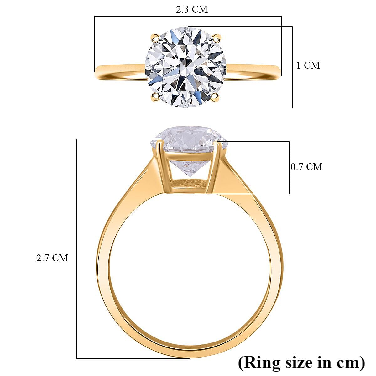 BLACK FRIDAY DOORBUSTER - Luxuriant 18K Yellow Gold IGI Certified Lab Grown Diamond (VS-EF) Ring 3.00 Ct.
