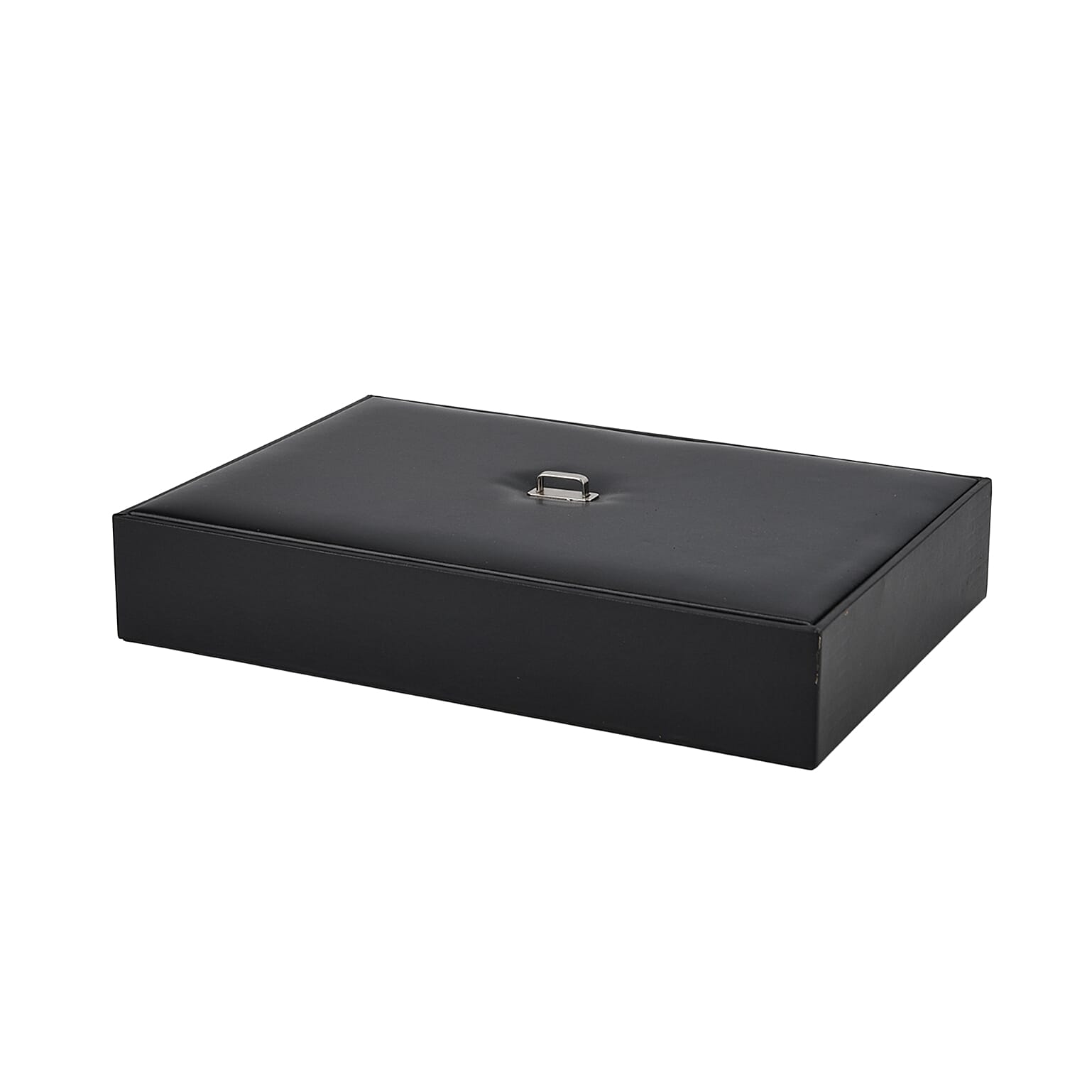 Desk Organizer with 6 Compartments - Lid (32x22.5x6 cm) - Black