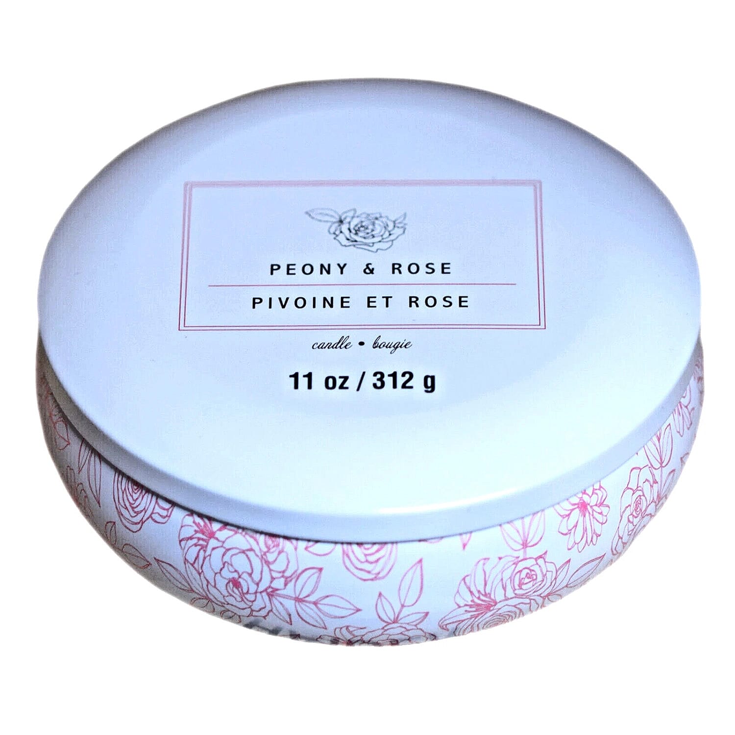 Ashland 3-Wick Tin Candle - Peony - Rose Scented, 11oz (312g)