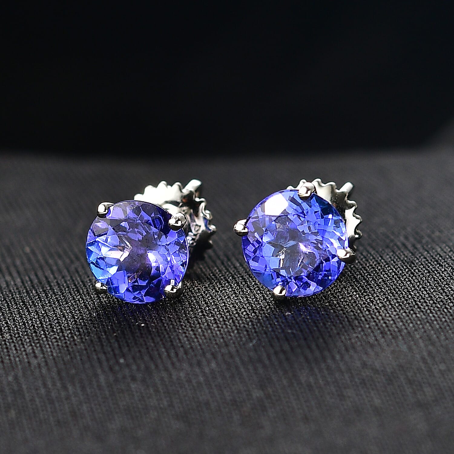 RHAPSODY  950 Platinum AAAA Tanzanite Solitaire Earring with Screw Back 2.70 Ct,