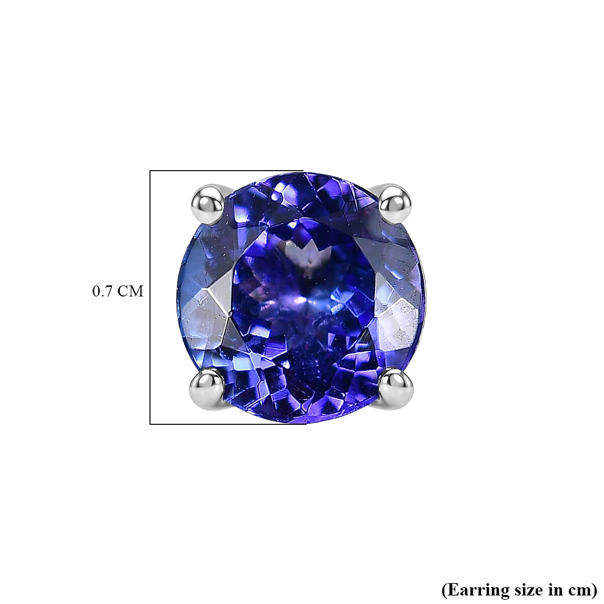 RHAPSODY  950 Platinum AAAA Tanzanite Solitaire Earring with Screw Back 2.70 Ct,