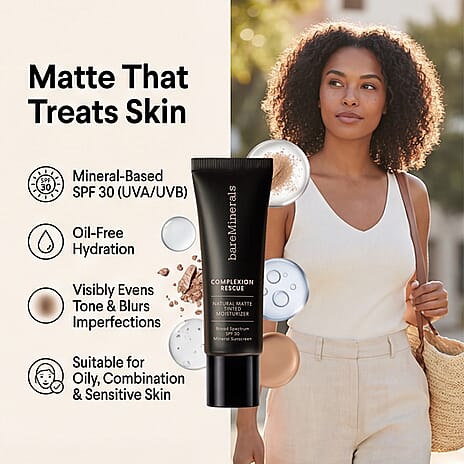 COMPLEXION RESCUE Tinted Moisturizer Matte Foundation Tan Amber