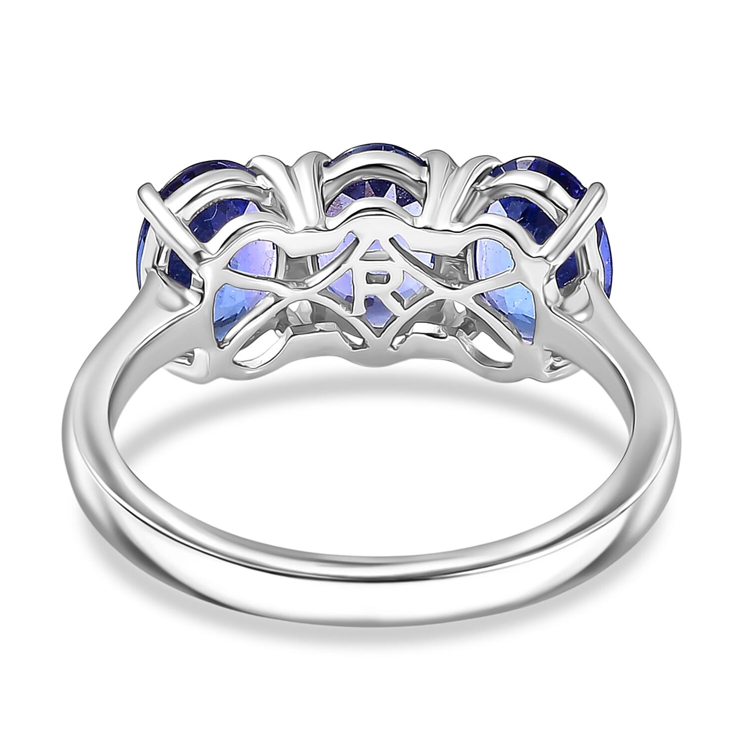 Rhapsody 950 Platinum AAAA Tanzanite Trilogy Ring 4.00 Ct, Platinum Wt. 5.00 Gms