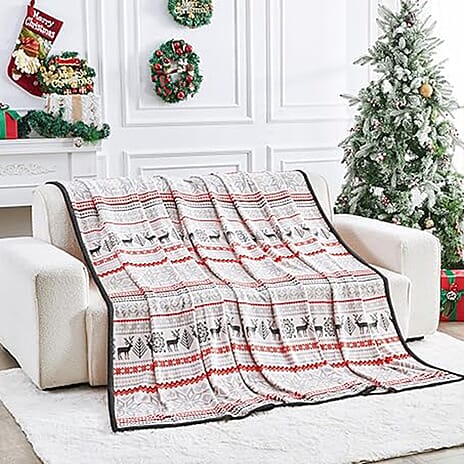 Extra Large Nordic Print Christmas Blanket (240 x 200 cm) - Multicolour