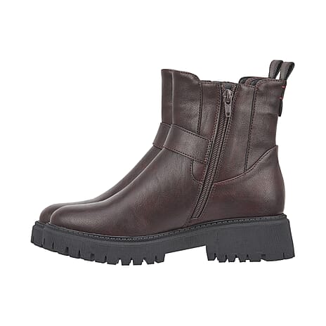 Shoes By Emma Lapari Cleated Sole Ankle Chelsea Boots (Size 4) - Bordeaux