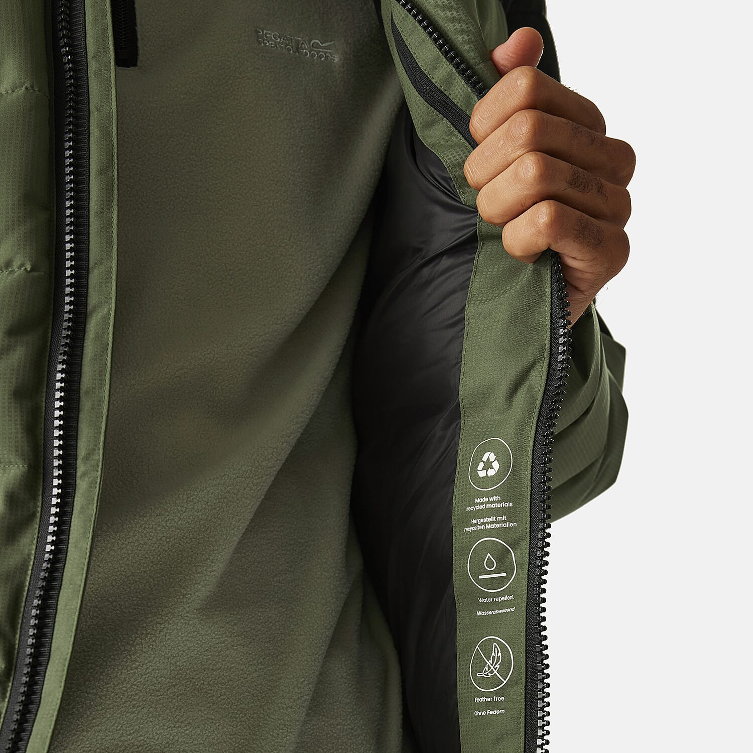 Regatta Mens Padded Jacket With Hood (Size M) - Black