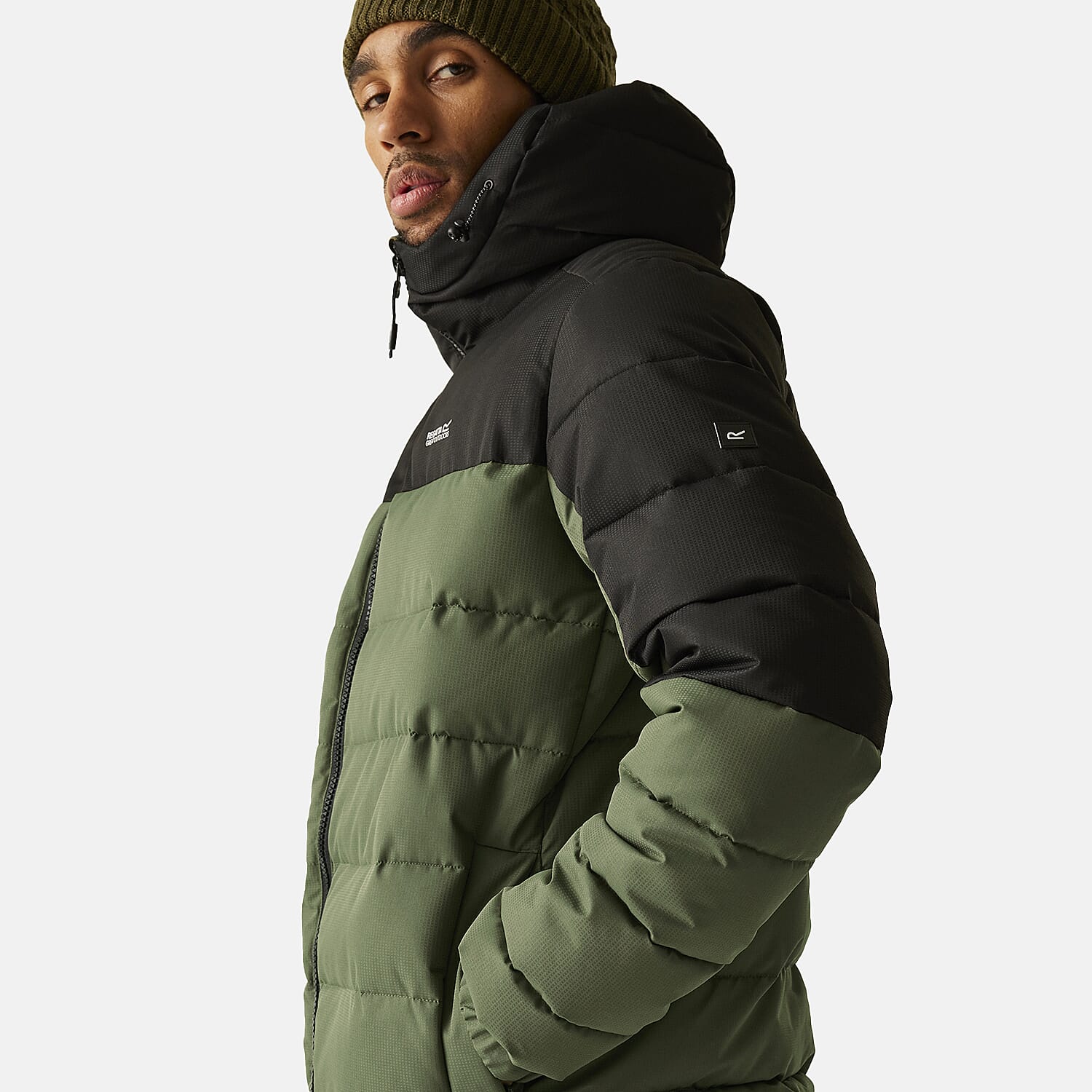 Regatta Mens Padded Jacket With Hood (Size XL) - Black