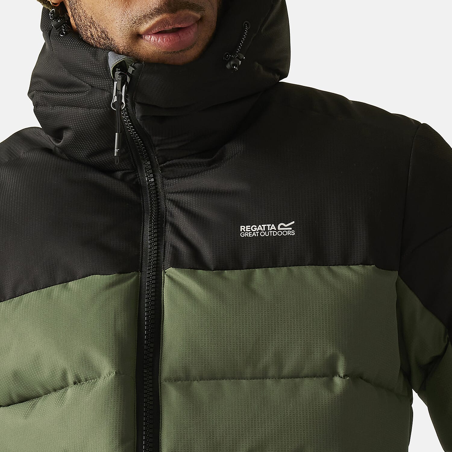 Regatta Mens Padded Jacket With Hood (Size XL) - Black