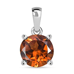 D'Joy Ceylon Hessonite Garnet Solitaire Pendant in Yellow Gold Plated Sterling Silver 1.62 Ct.