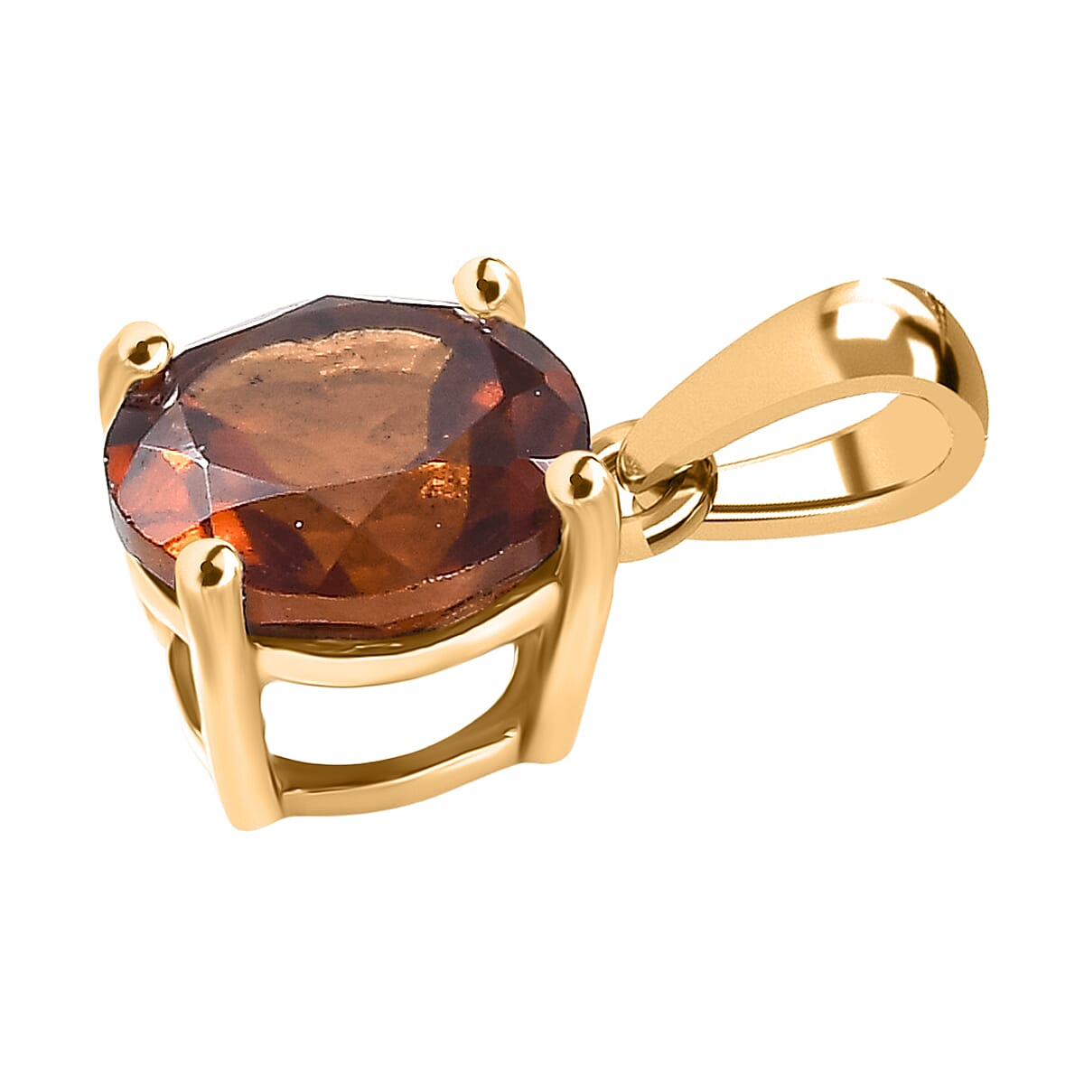 D'Joy Hessonite Garnet Solitaire Pendant Sterling Silver  1.616  Ct.