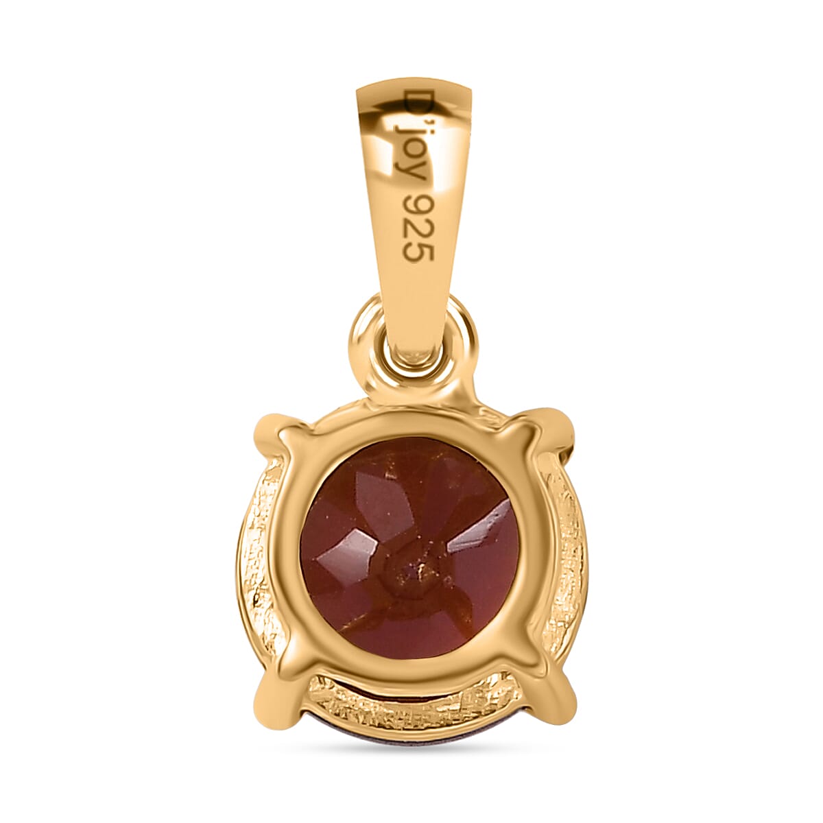 D'Joy Hessonite Garnet Solitaire Pendant Sterling Silver  1.616  Ct.