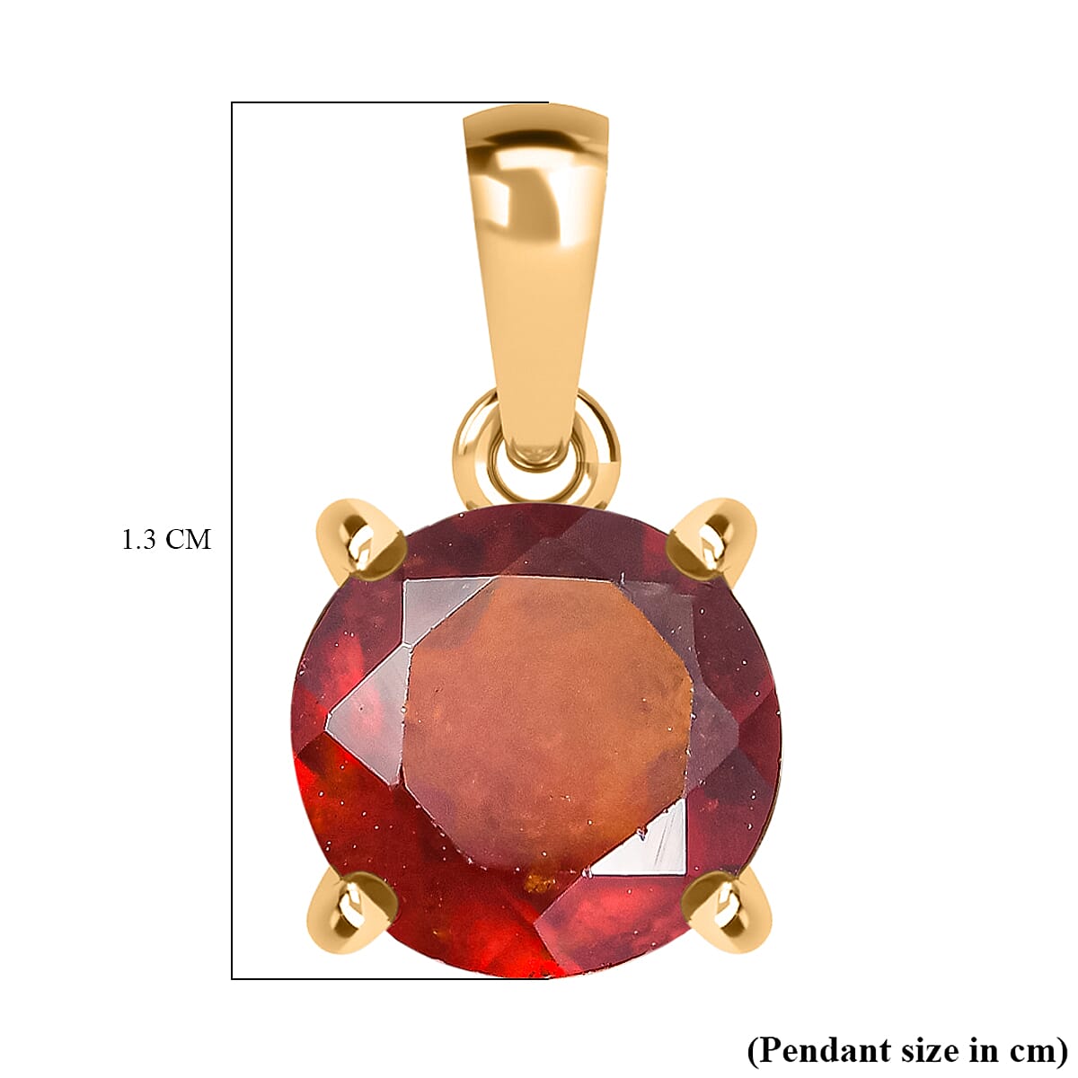 D'Joy Hessonite Garnet Solitaire Pendant Sterling Silver  1.616  Ct.