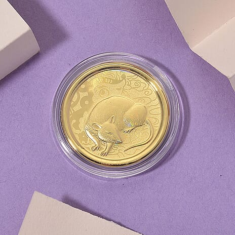 24K Yellow Gold (99.9% Purity) Chinese Zodiac Disc (30mm) - Rat