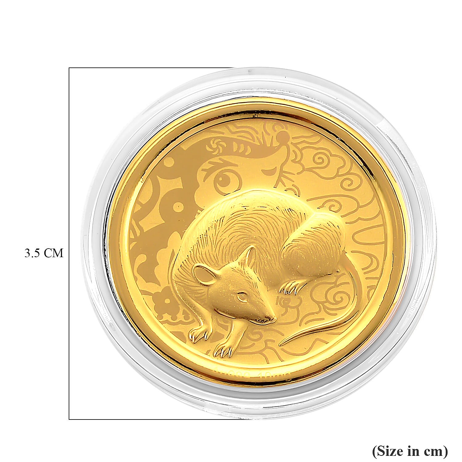 24K Yellow Gold (99.9% Purity) Chinese Zodiac Disc (30mm) - Rat