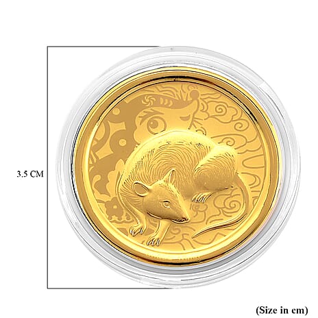 24K Yellow Gold (99.9% Purity) Chinese Zodiac Disc (30mm) - Rat