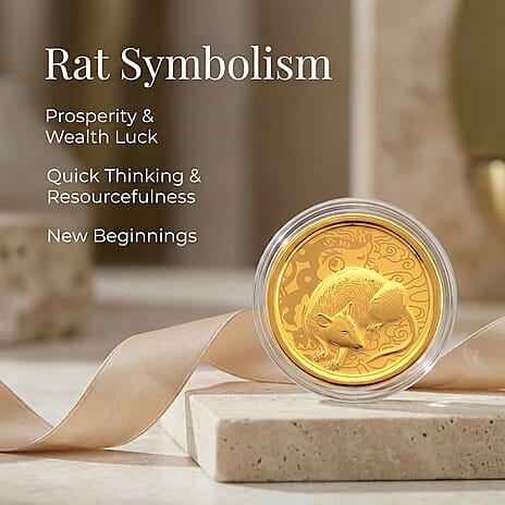 24K Yellow Gold (99.9% Purity) Chinese Zodiac Disc (30mm) - Rat