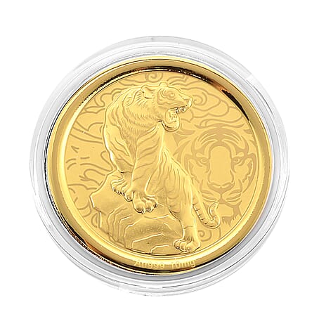 24K Yellow Gold (99.9% Purity) Chinese Zodiac Disc (30mm) - Tiger