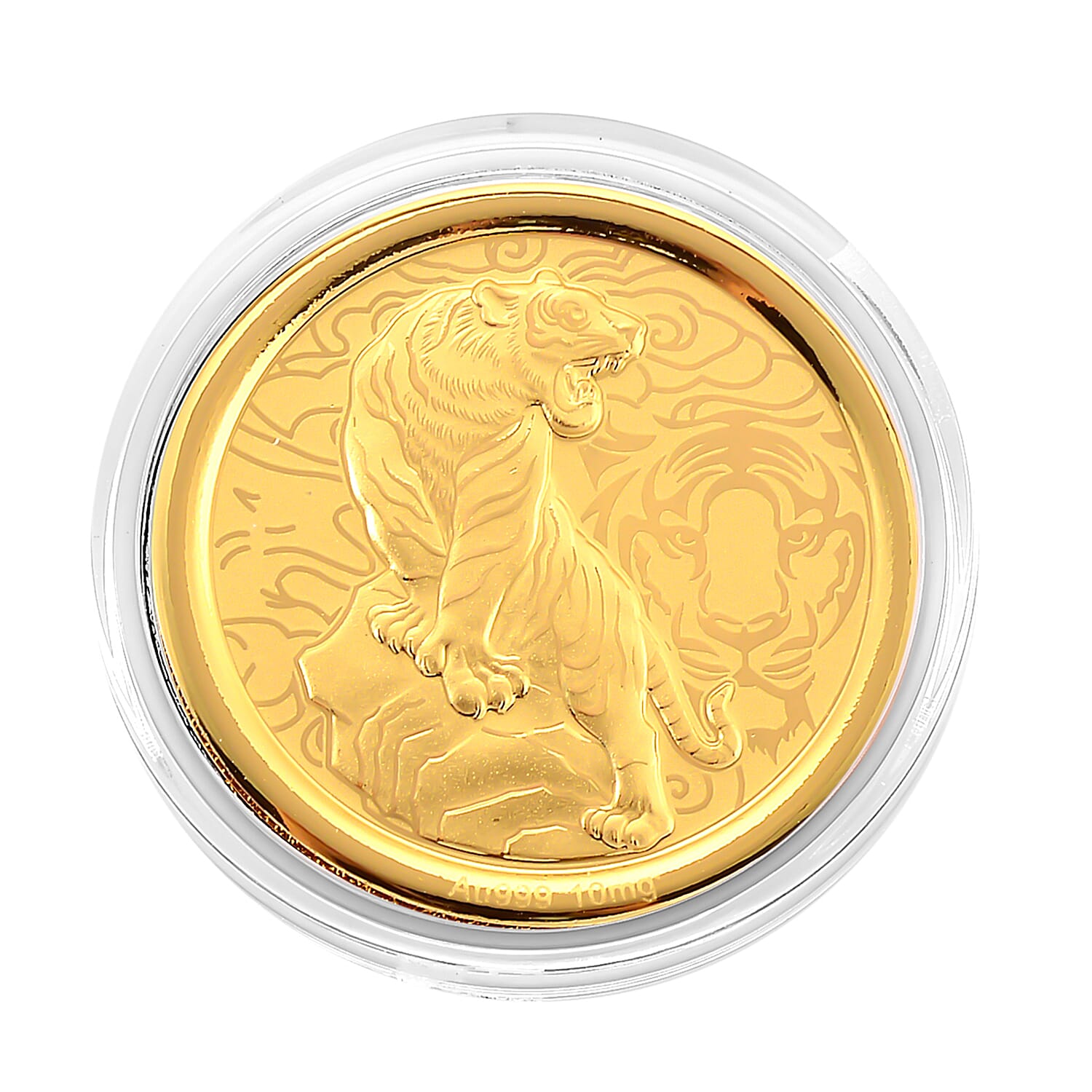 24K Yellow Gold (99.9% Purity) Chinese Zodiac Disc (30mm) - Tiger