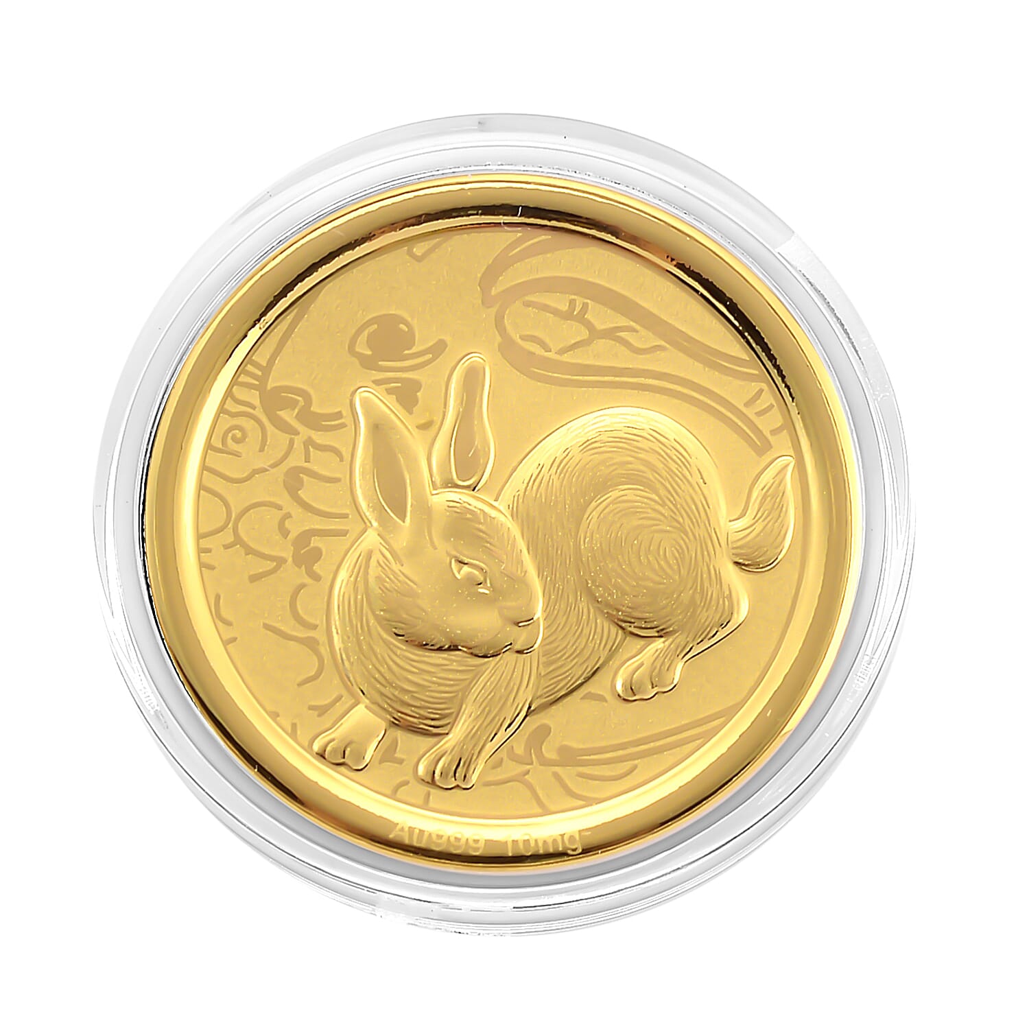 24K Yellow Gold (99.9% Purity) Chinese Zodiac Disc (30mm) - Rabbit