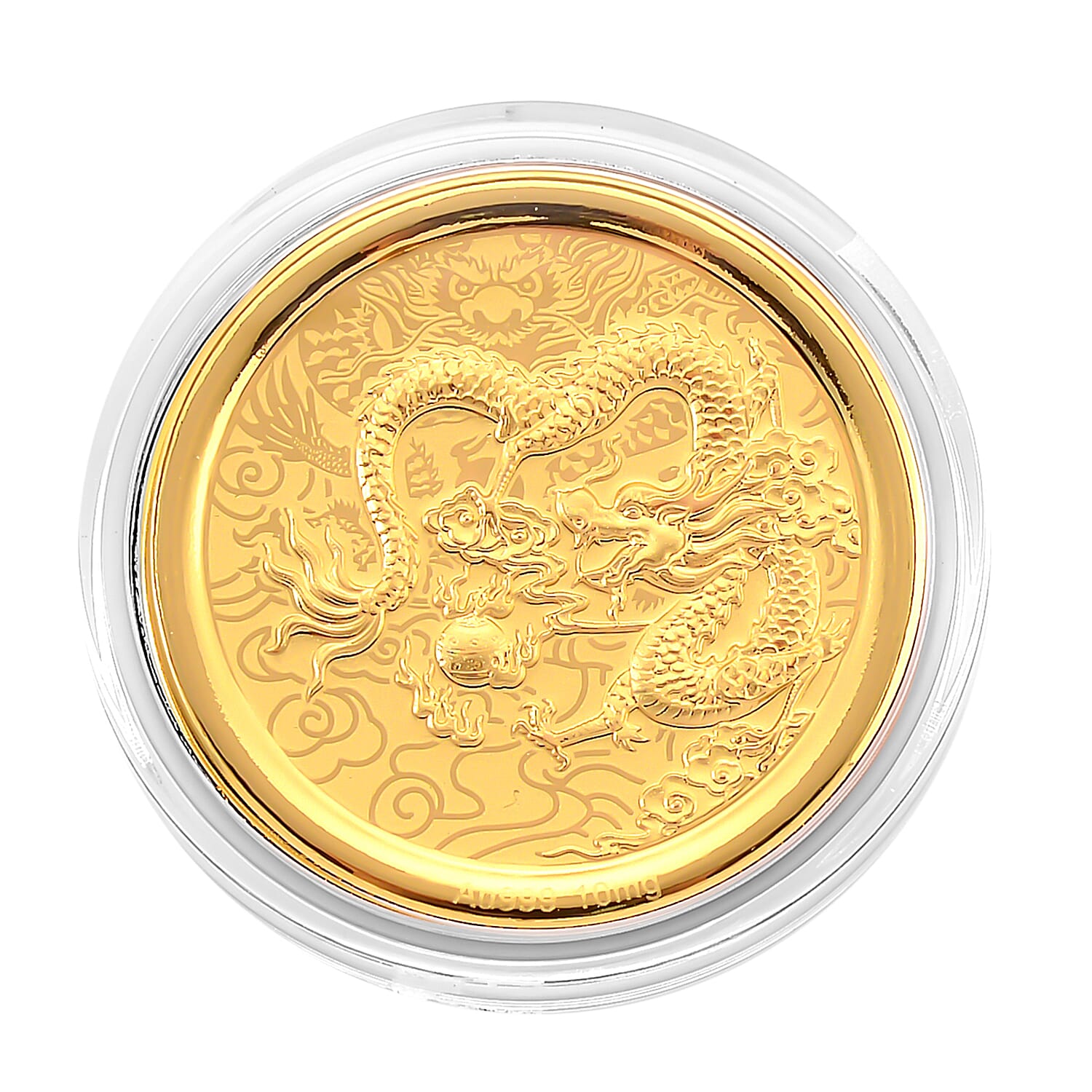 24K Yellow Gold (99.9% Purity) Chinese Zodiac Disc (30mm) - Dragon
