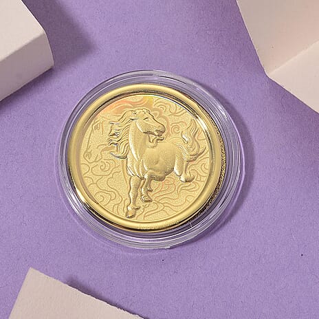 24K Yellow Gold (99.9% Purity) Chinese Zodiac Disc (30mm) - Horse