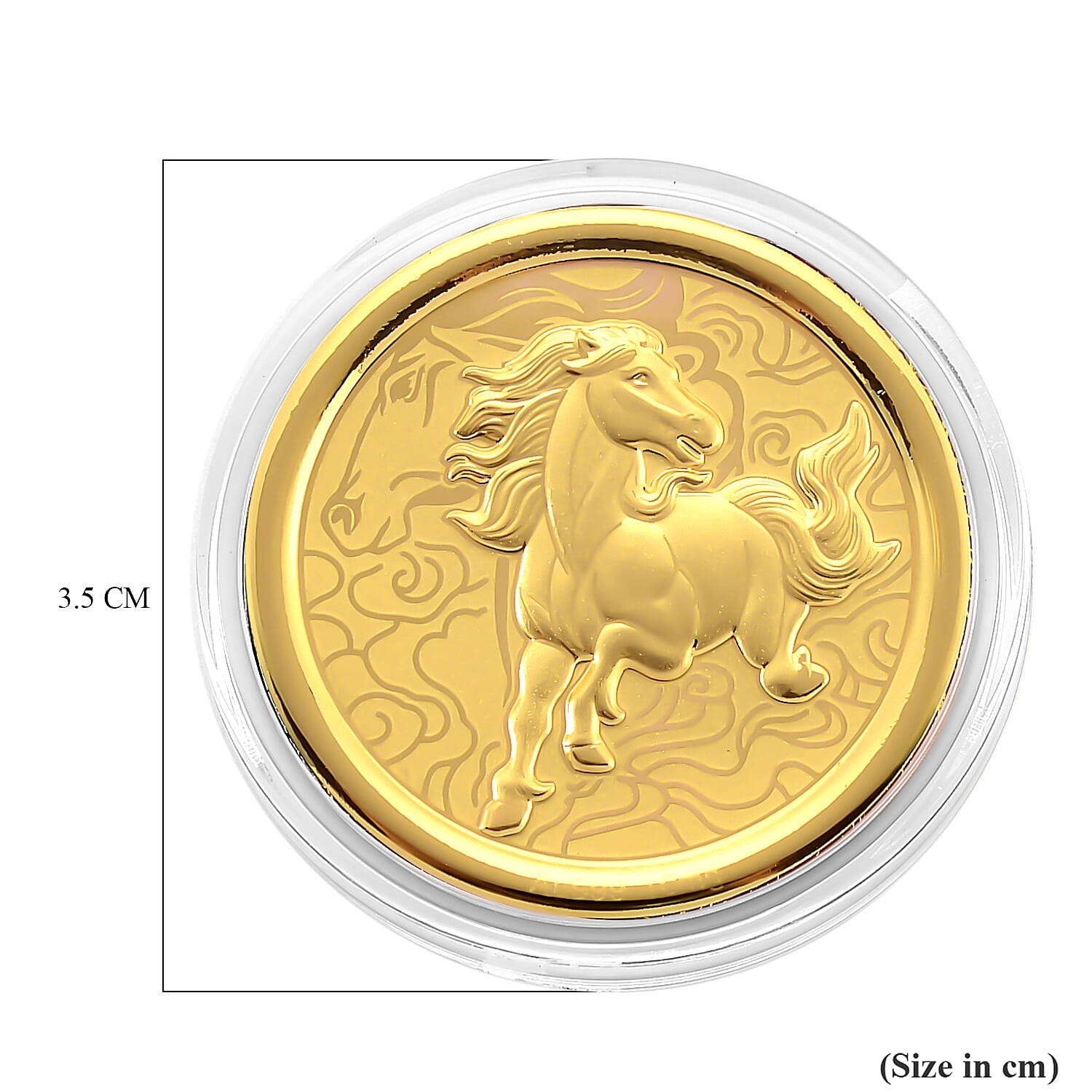 24K Yellow Gold (99.9% Purity) Chinese Zodiac Disc (30mm) - Horse