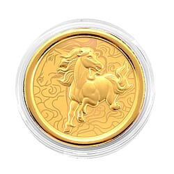 24K Yellow Gold Chinese Zodiac Horse Coin (30mm)