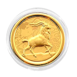 24K Yellow Gold Chinese Zodiac Horse Coin (30mm)