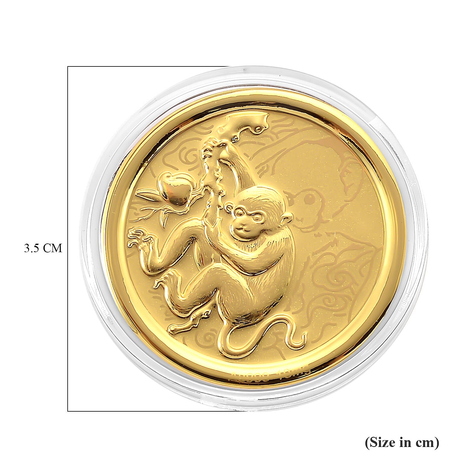 24K Yellow Gold (99.9% Purity) Chinese Zodiac Disc (30mm) - Monkey