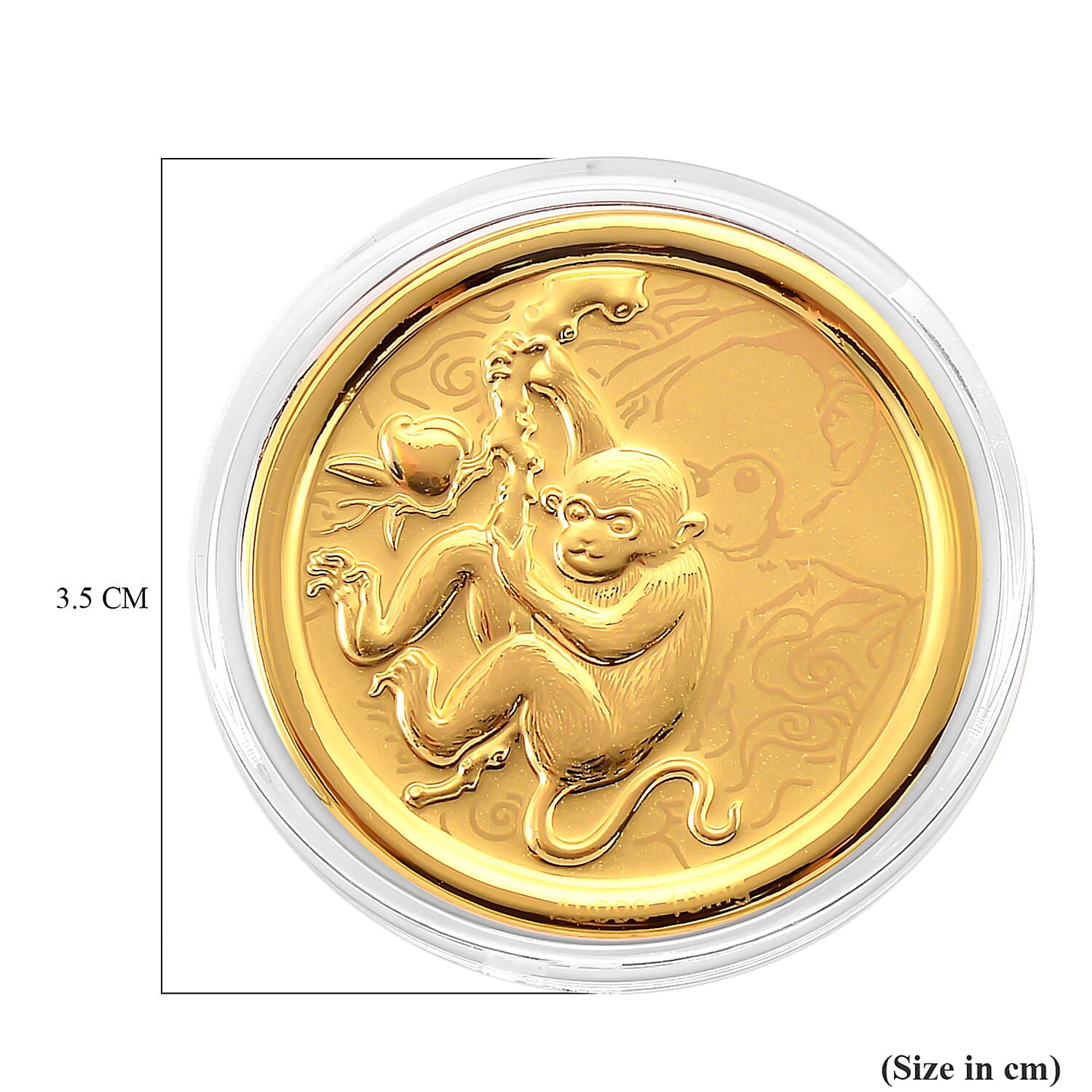 24K Yellow Gold (99.9% Purity) Chinese Zodiac Disc (30mm) - Monkey