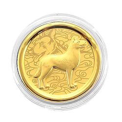 24K Yellow Gold Chinese Zodiac Mouse Coin (30mm)