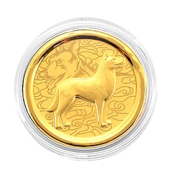 24K Yellow Gold Chinese Zodiac Horse Coin (30mm)