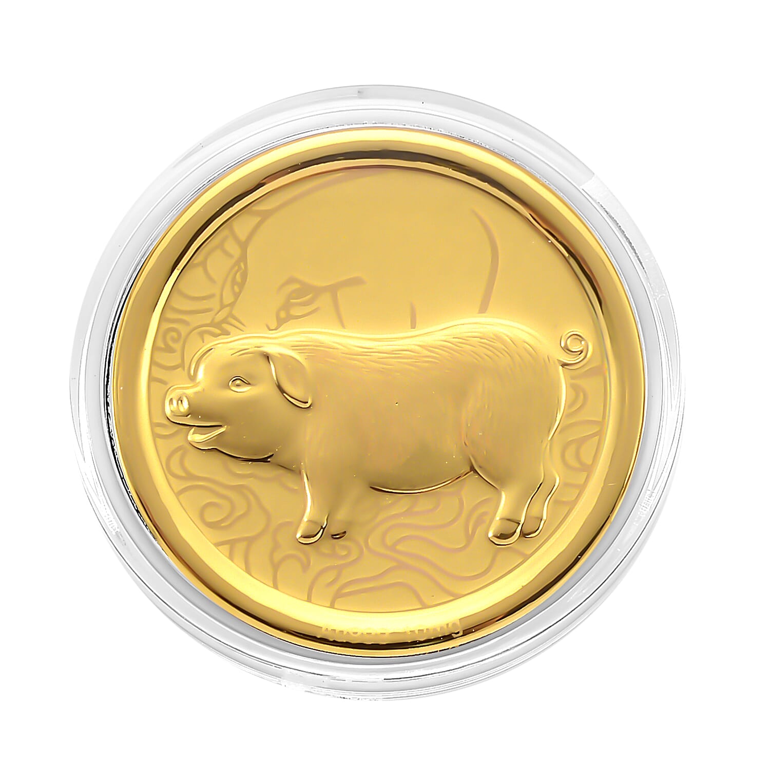 24K Yellow Gold (99.9% Purity) Chinese Zodiac Disc (30mm) - Pig