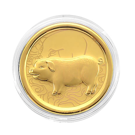 24K Yellow Gold (99.9% Purity) Chinese Zodiac Disc (30mm) - Pig